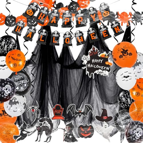 Ykhsuaou Halloween Deko Innen Set Haloween Luftballons Set