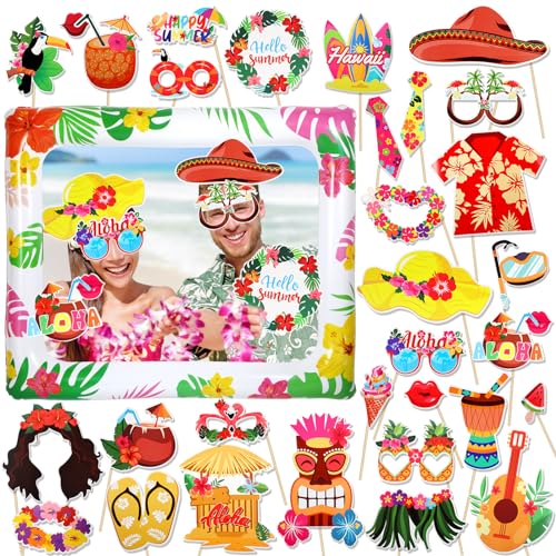 Howaf Hawaii Deko 30pcs Photo Booth Props Fotobox