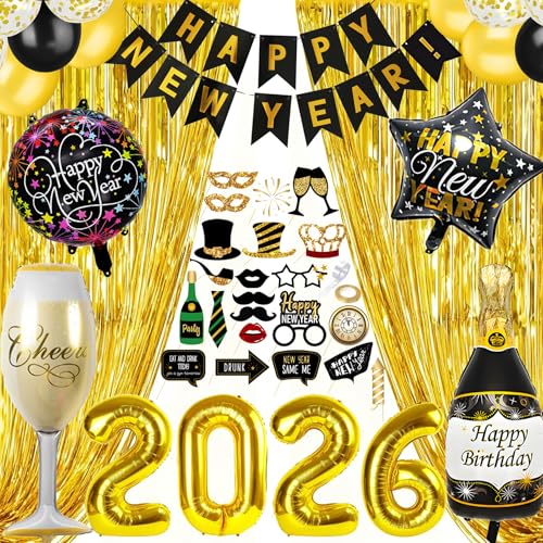 Silvester Deko 2026 Party Set Neujahr Silvesterdeko Neujahr